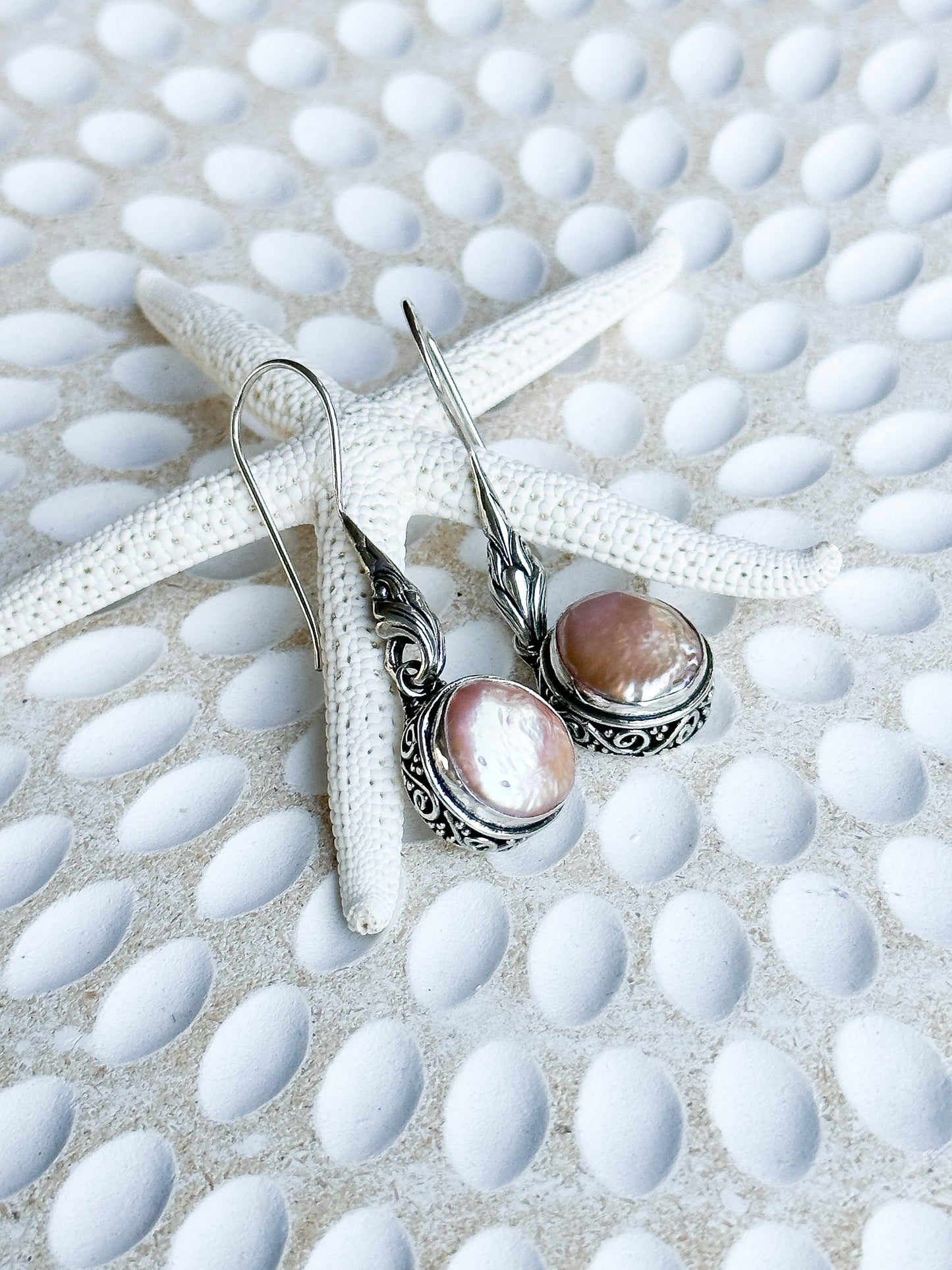 Sterling Silver & Pearl Tinara Earrings