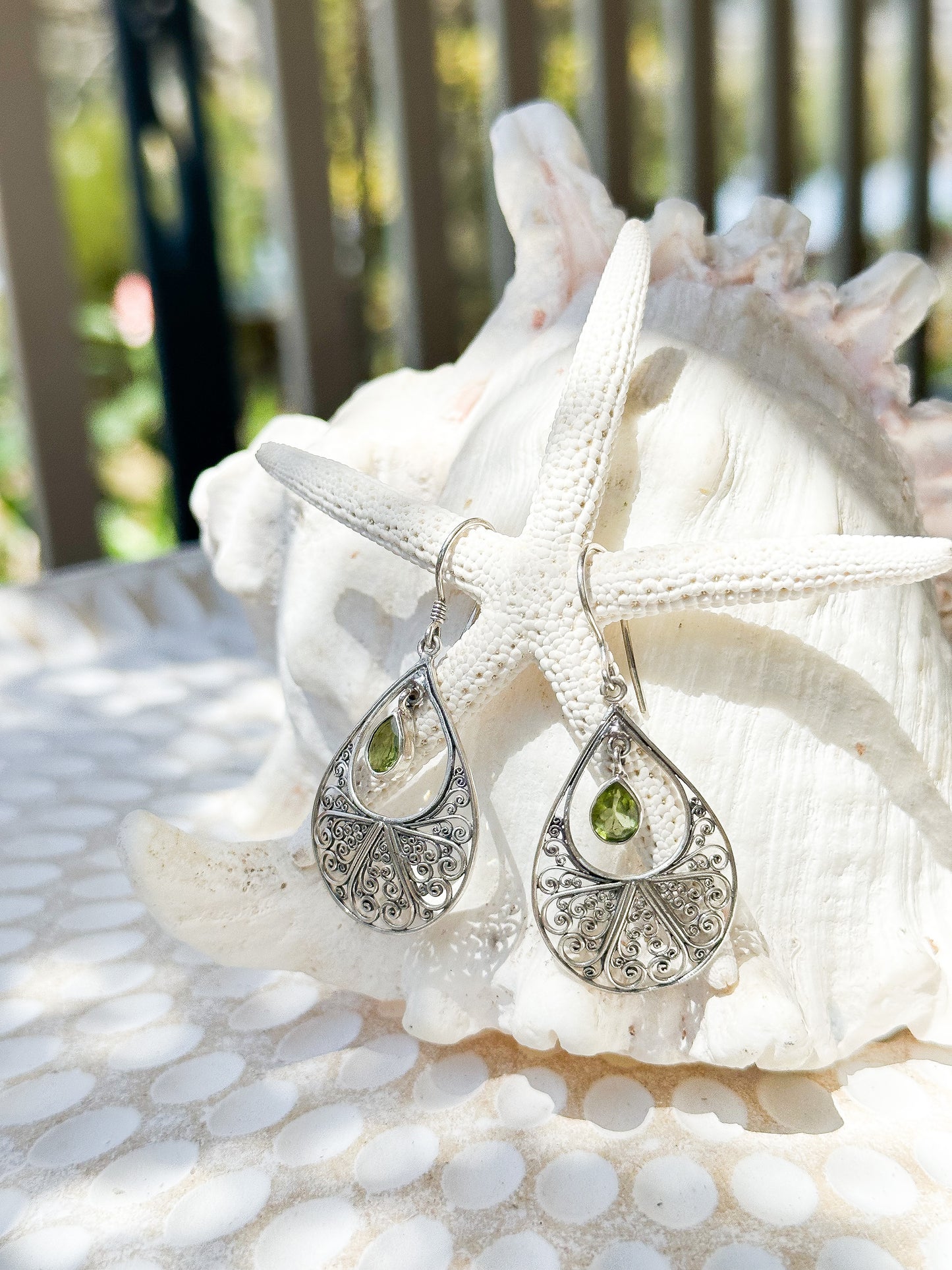 Sterling Silver & Peridot Bestala Earrings