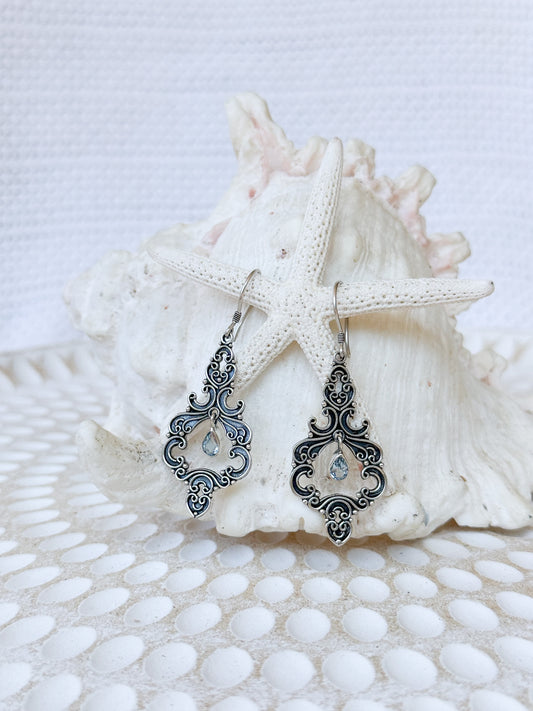 Sterling Silver & Blue Topaz Ramira Earrings