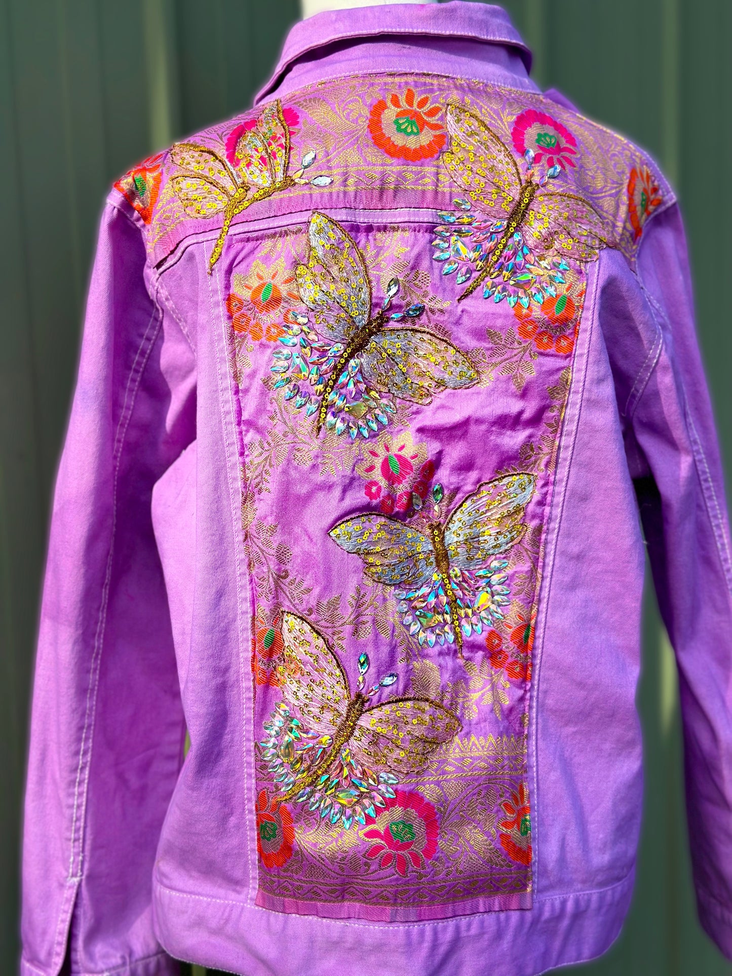 Amethyst Nisus Embellished Artisan Denim Jacket