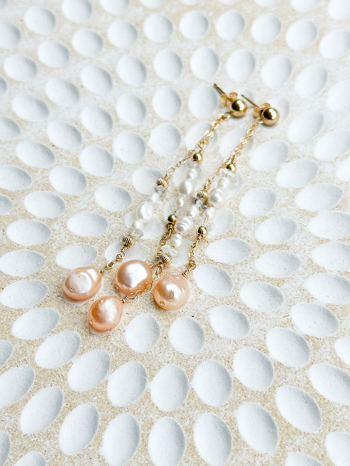 Calliope 14K Filled Gold, Herkimer Diamond & Genuine Freshwater Pearl Drop Earrings