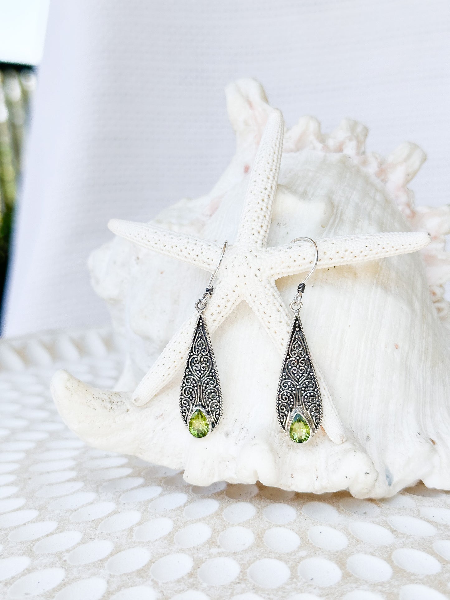 Sterling Silver & Peridot Amora Earrings