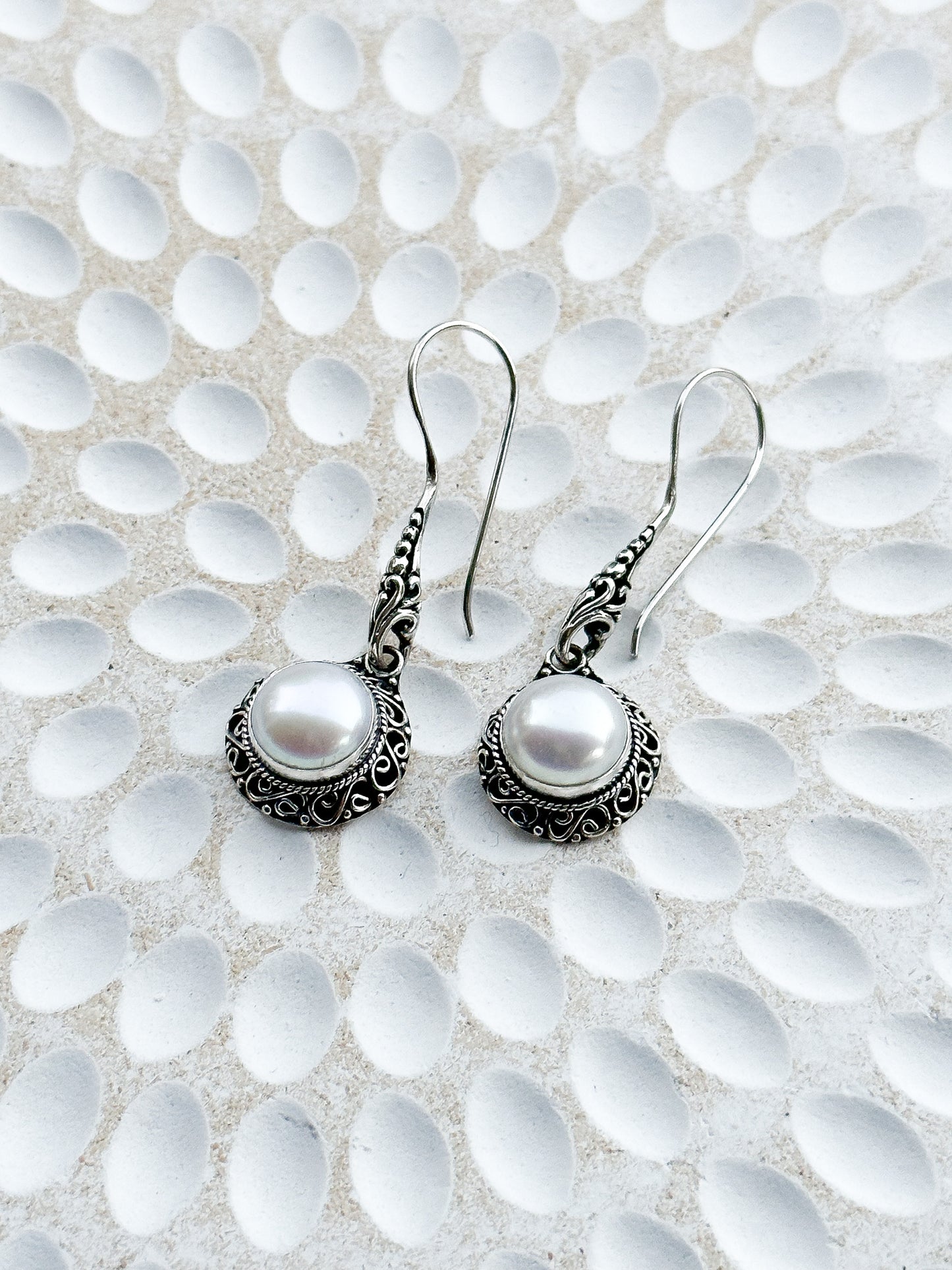 Sterling Silver & Mabe Pearl Joy Earrings