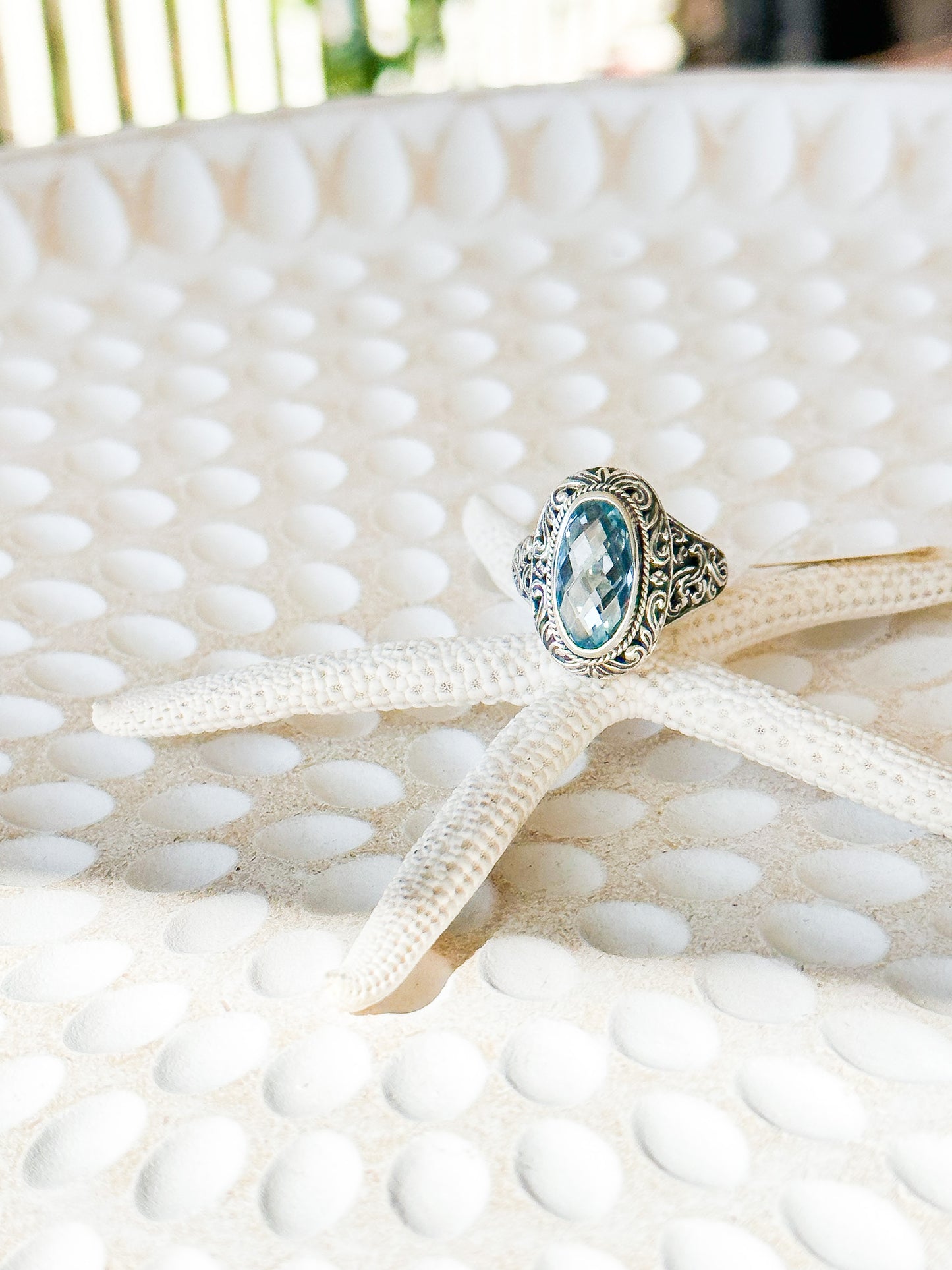 Sterling Silver & Blue Topaz Cindra Ring