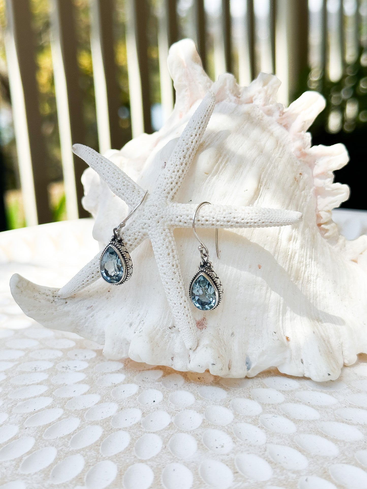 Sterling Silver & Blue Topaz Kesiman Earrings