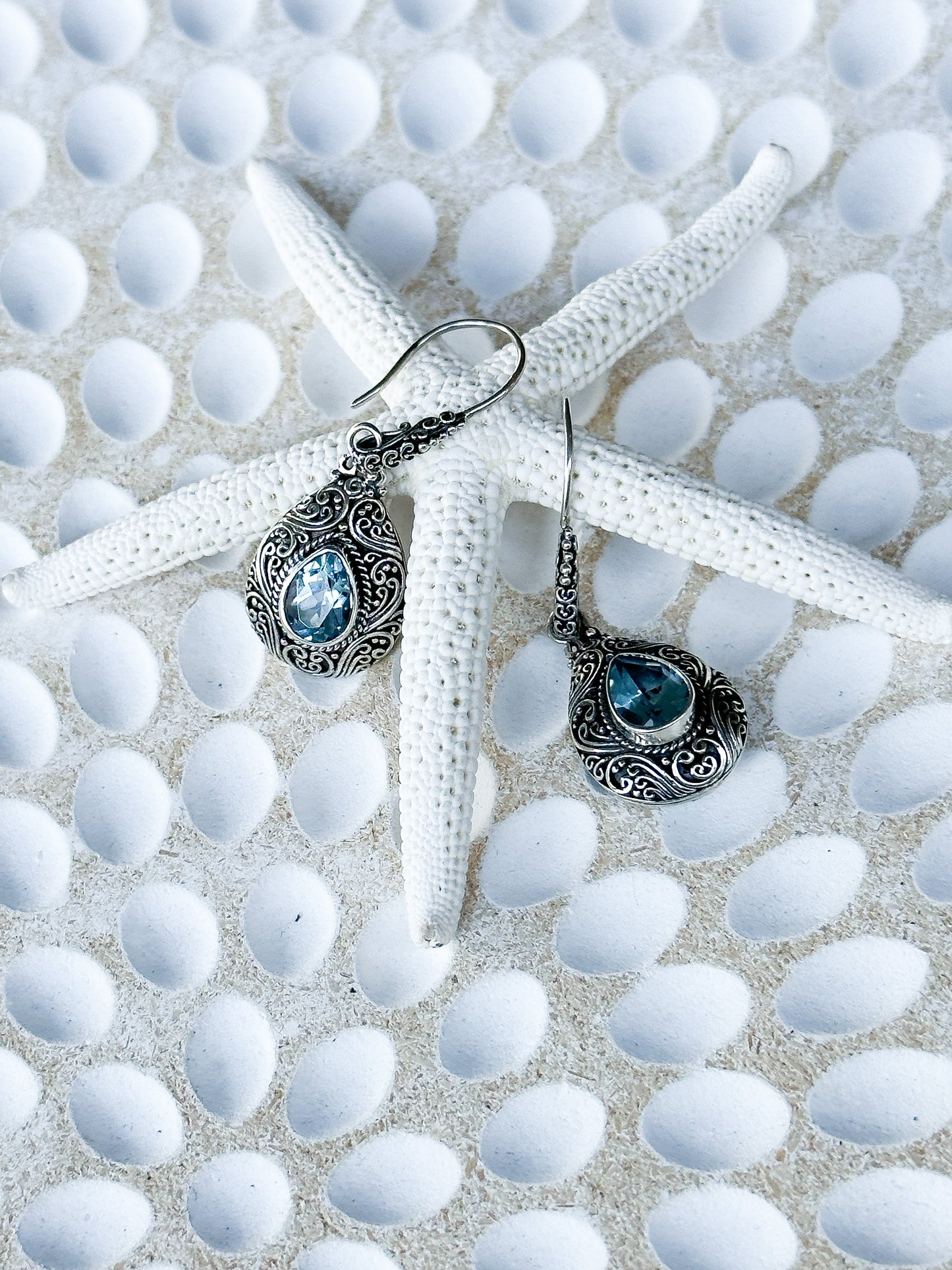 Sterling Silver & Blue Topaz Kanaya Earrings
