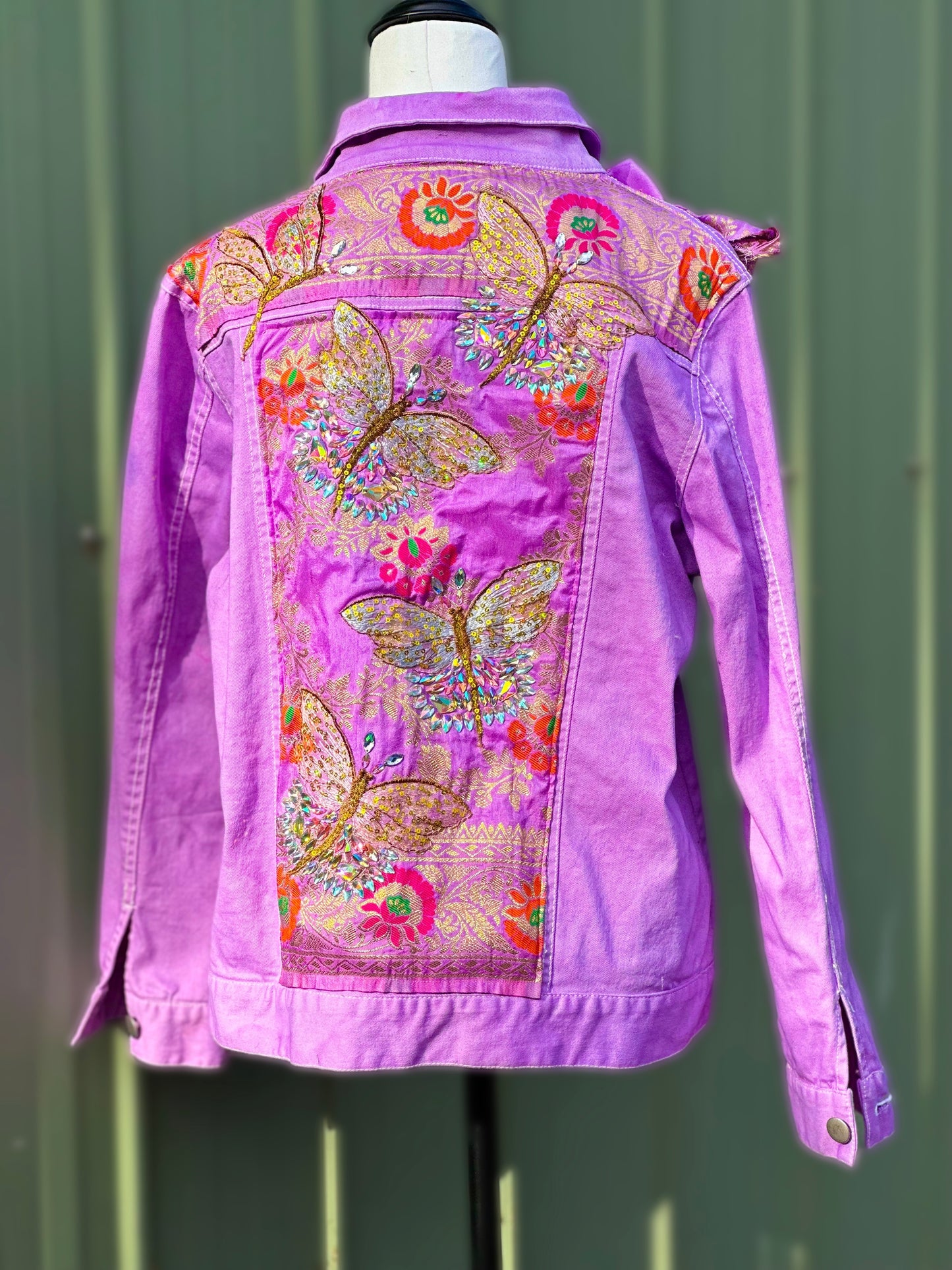 Amethyst Nisus Embellished Artisan Denim Jacket