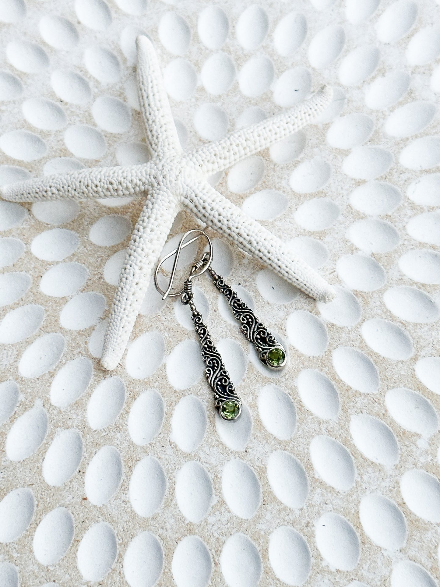 Sterling Silver & Peridot Canara Earrings