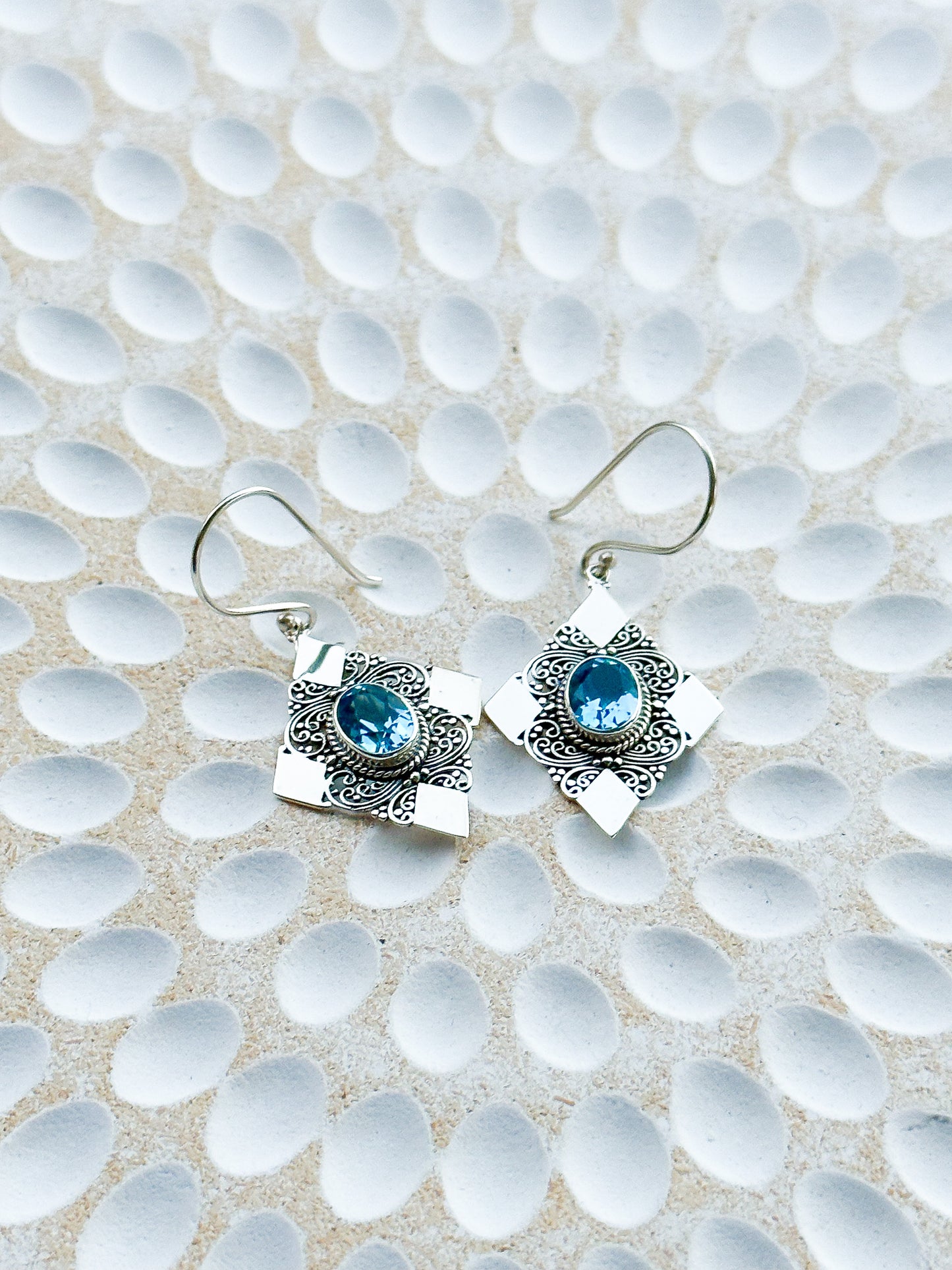 Sterling Silver & Blue Topaz Naraya Earrings