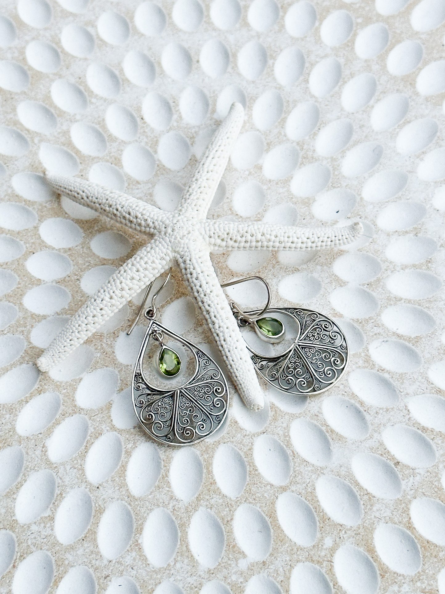 Sterling Silver & Peridot Bestala Earrings