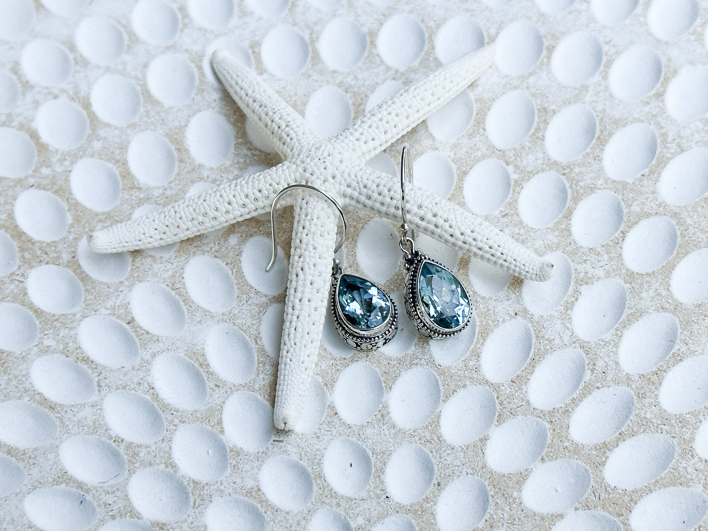 Sterling Silver & Blue Topaz Kesiman Earrings
