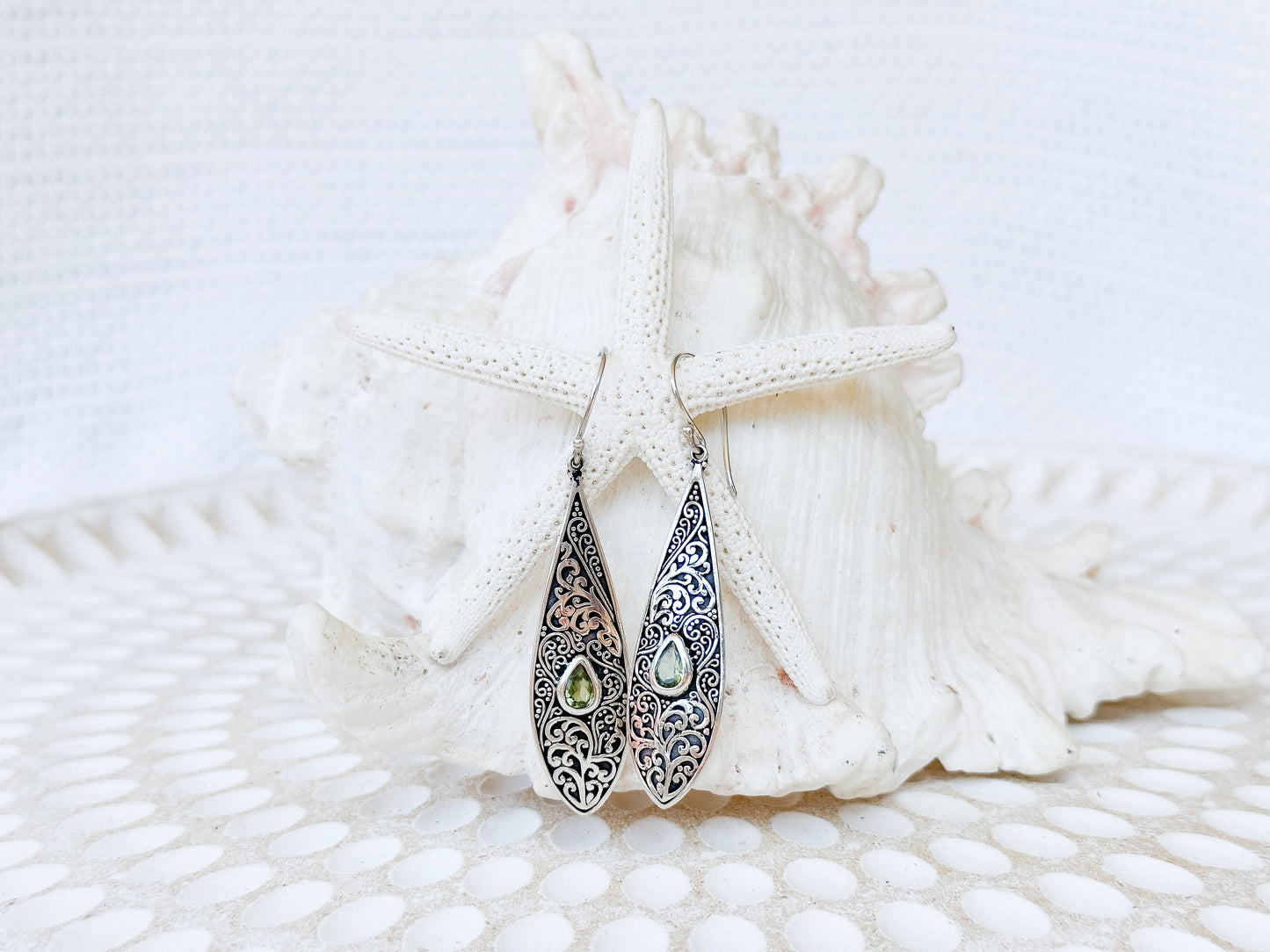 Sterling Silver and Peridot Amara Earrings