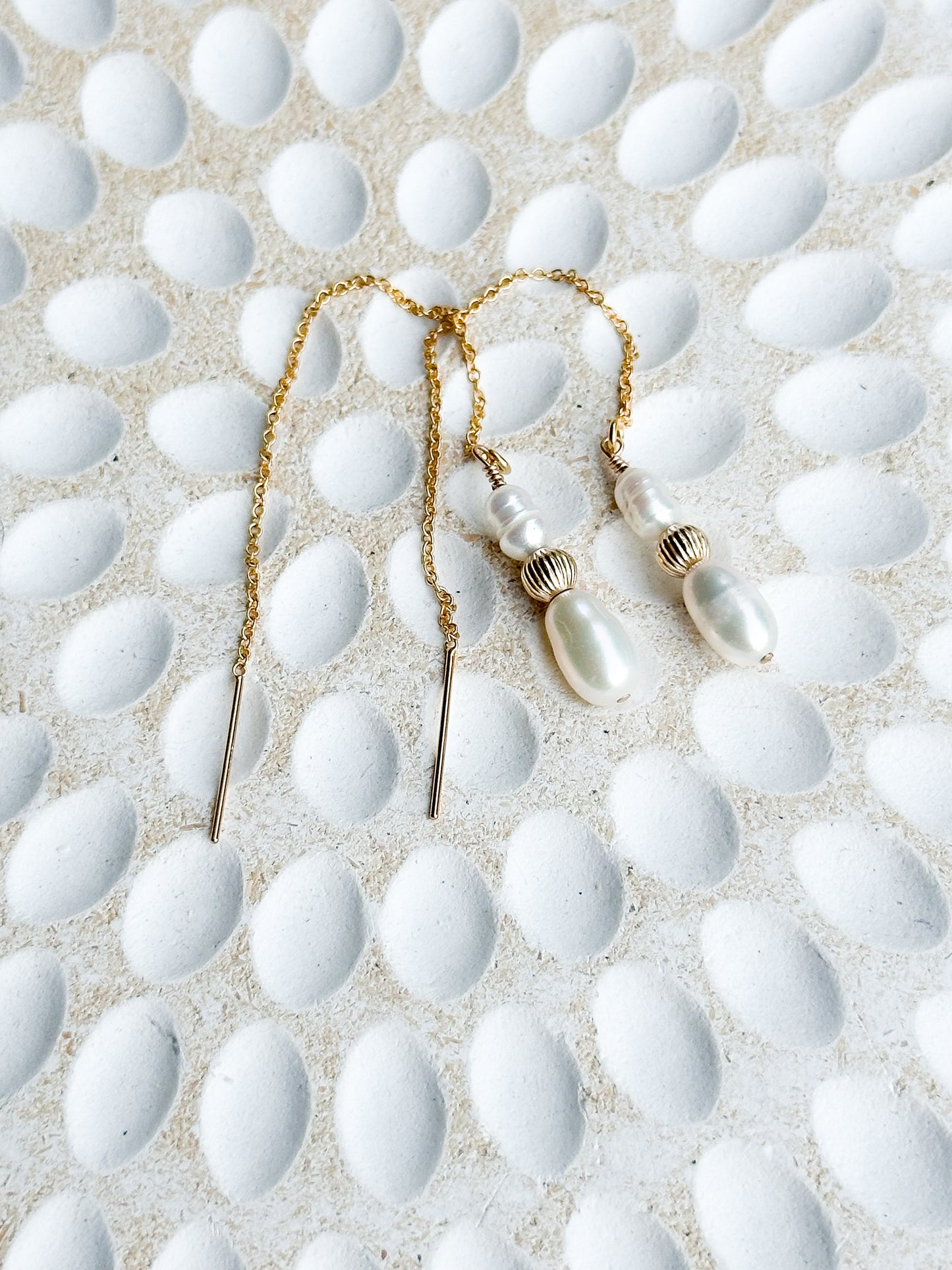 Artemis 14K Filled Gold and Genuine Pearl Threader Earrings