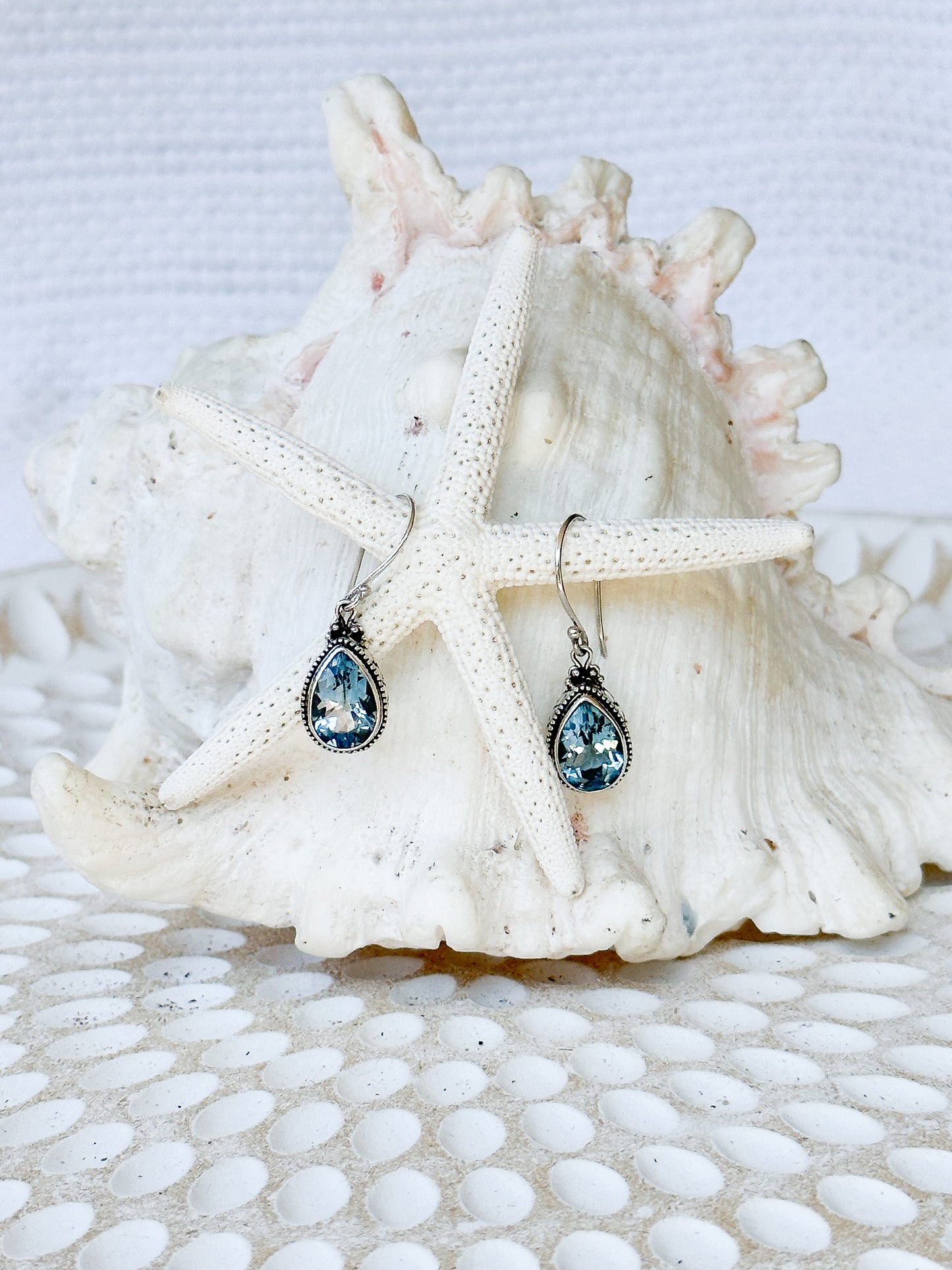 Sterling Silver & Blue Topaz Kesiman Earrings