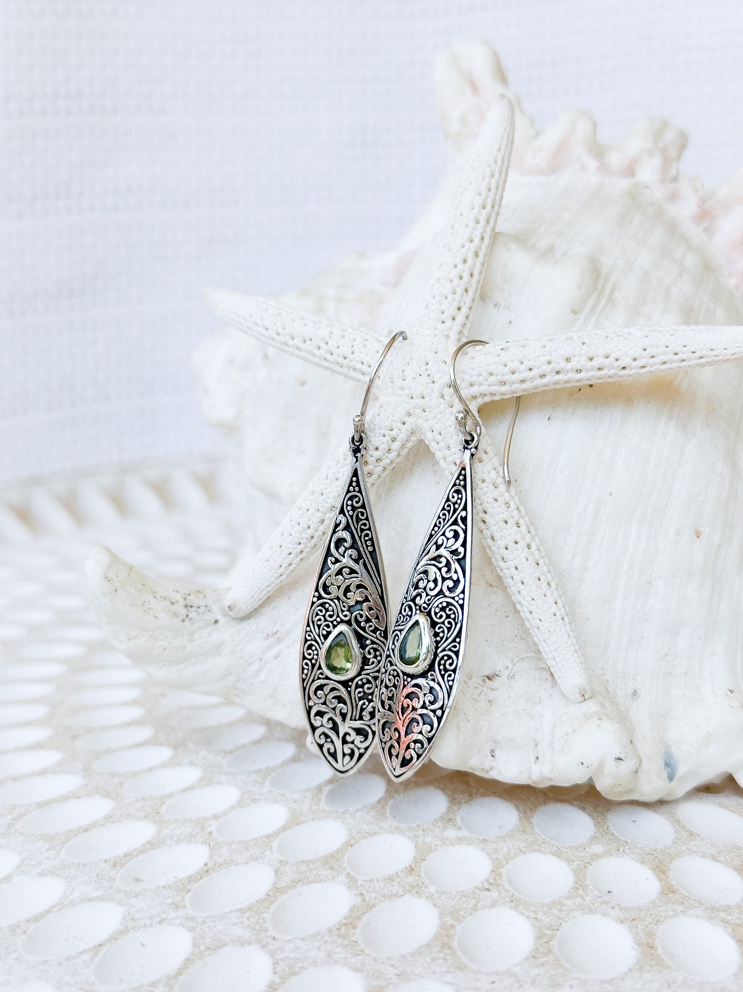 Sterling Silver and Peridot Amara Earrings