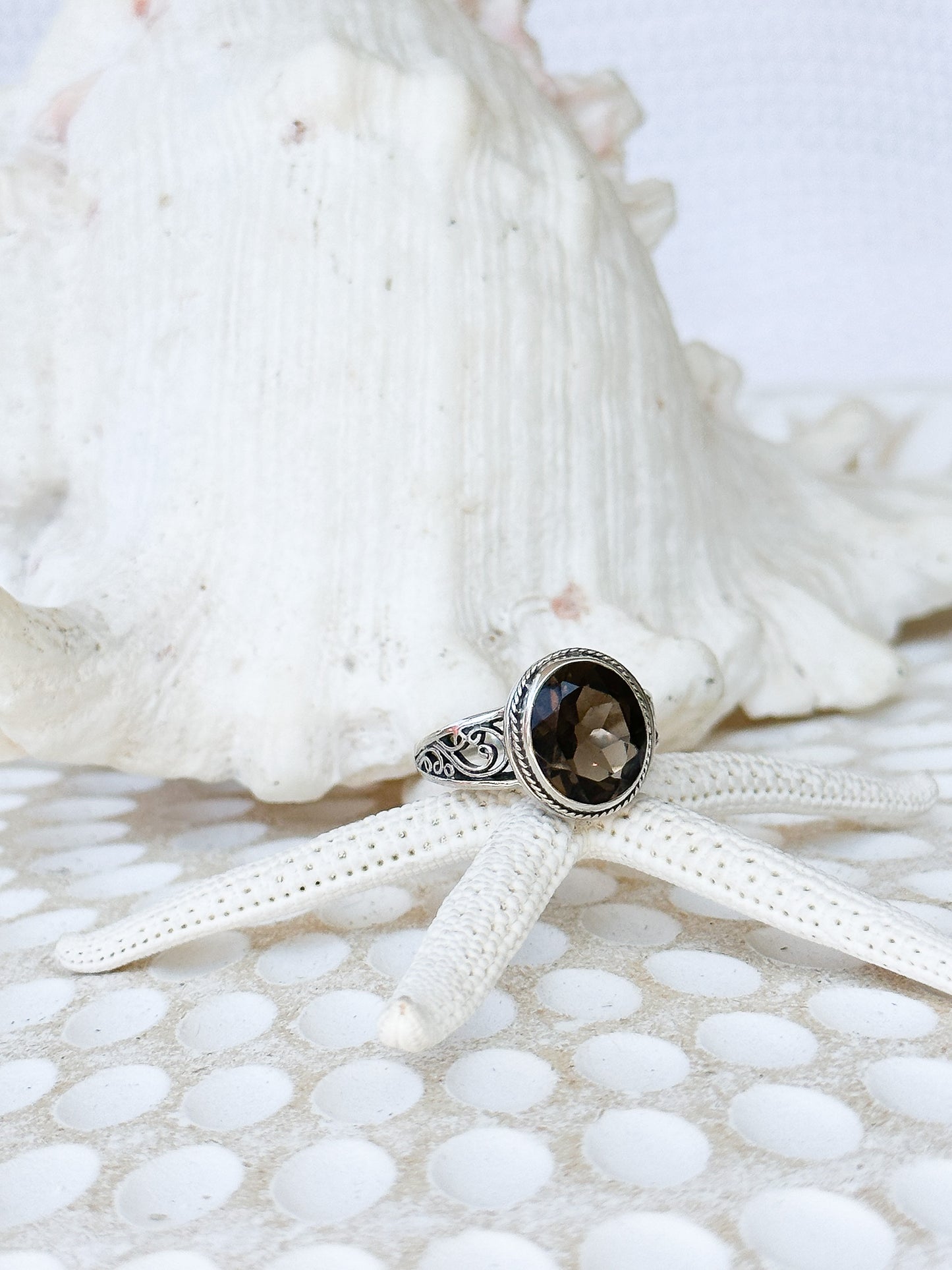 Sterling Silver & Smoky Quartz Melaya Ring