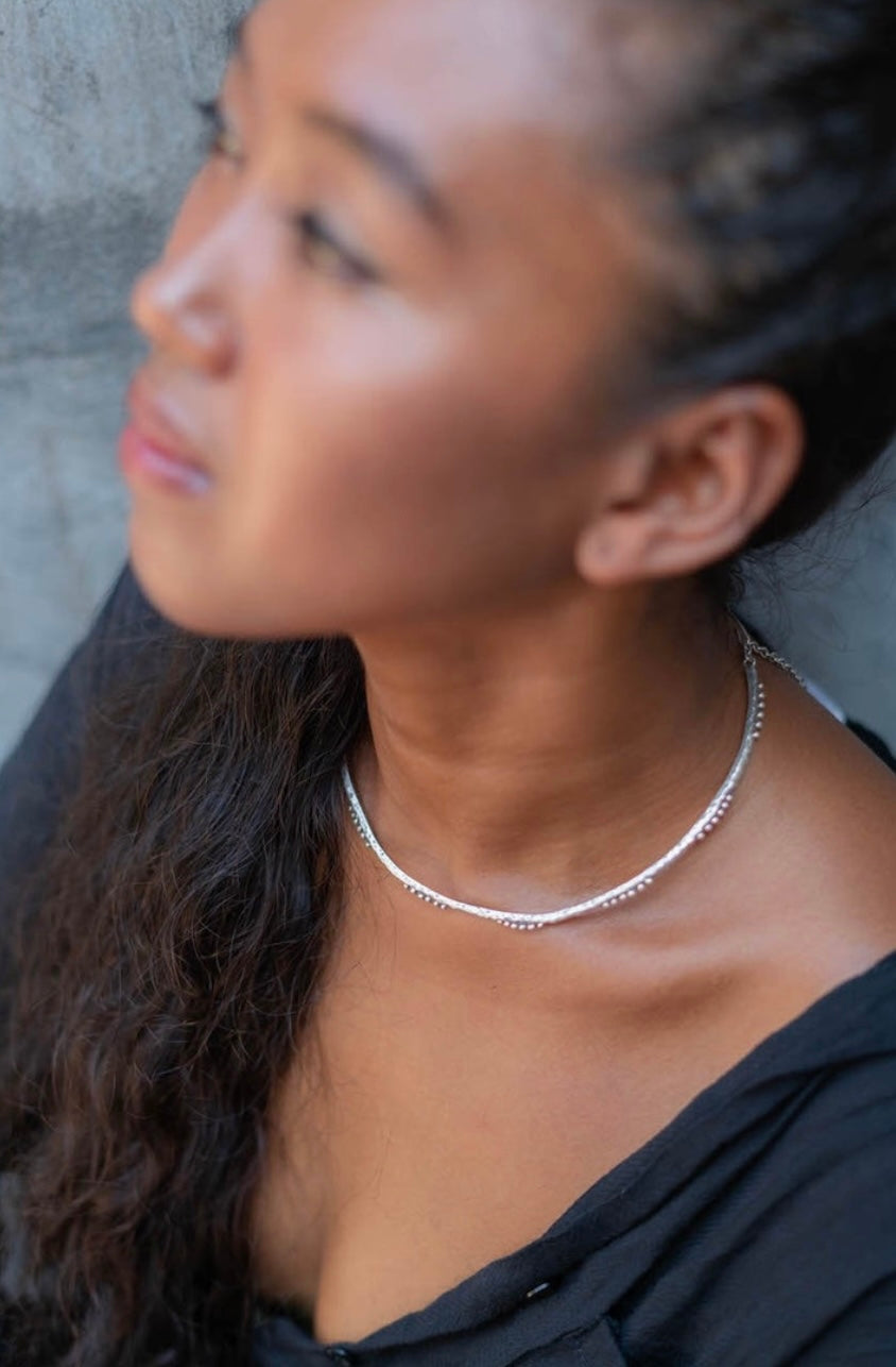 The Malai Choker - White Brass