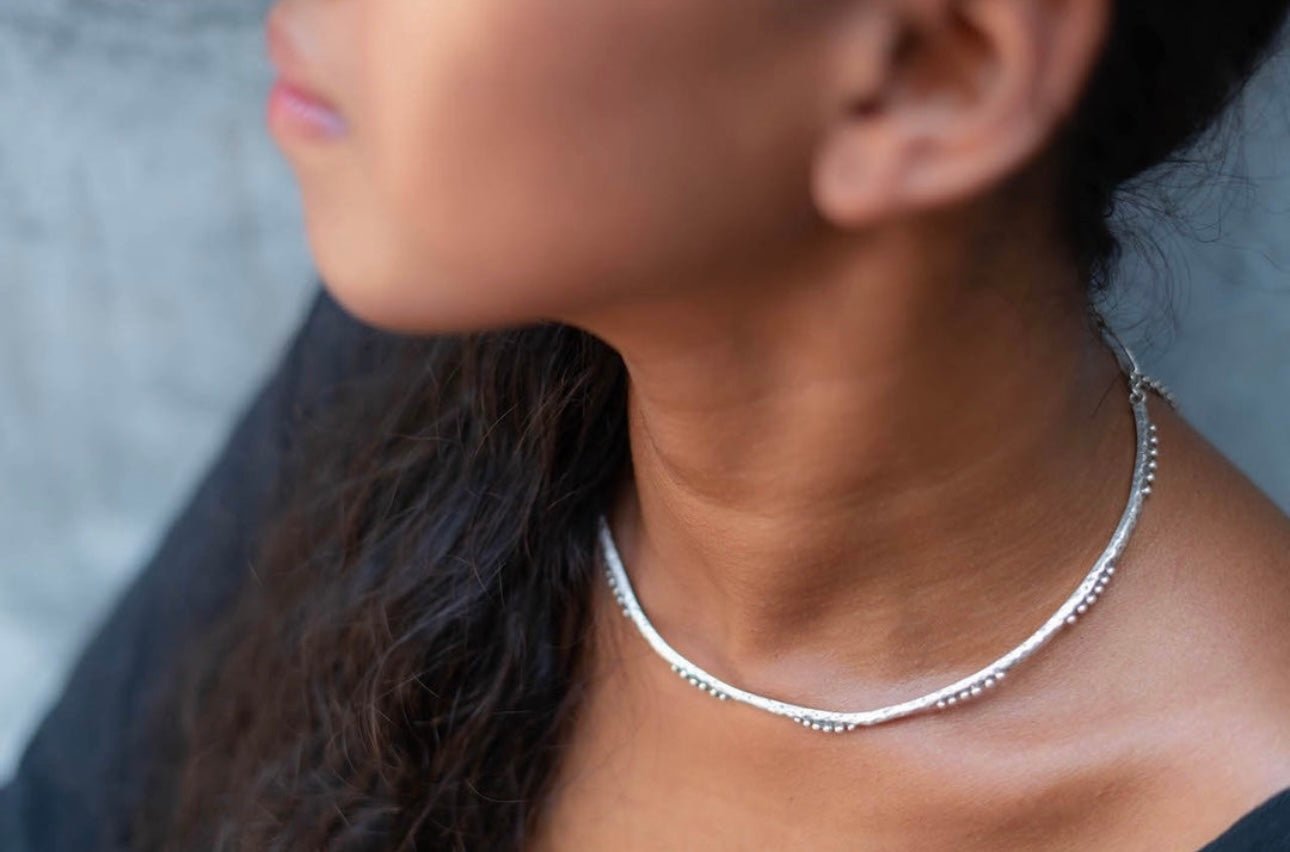 The Malai Choker - White Brass