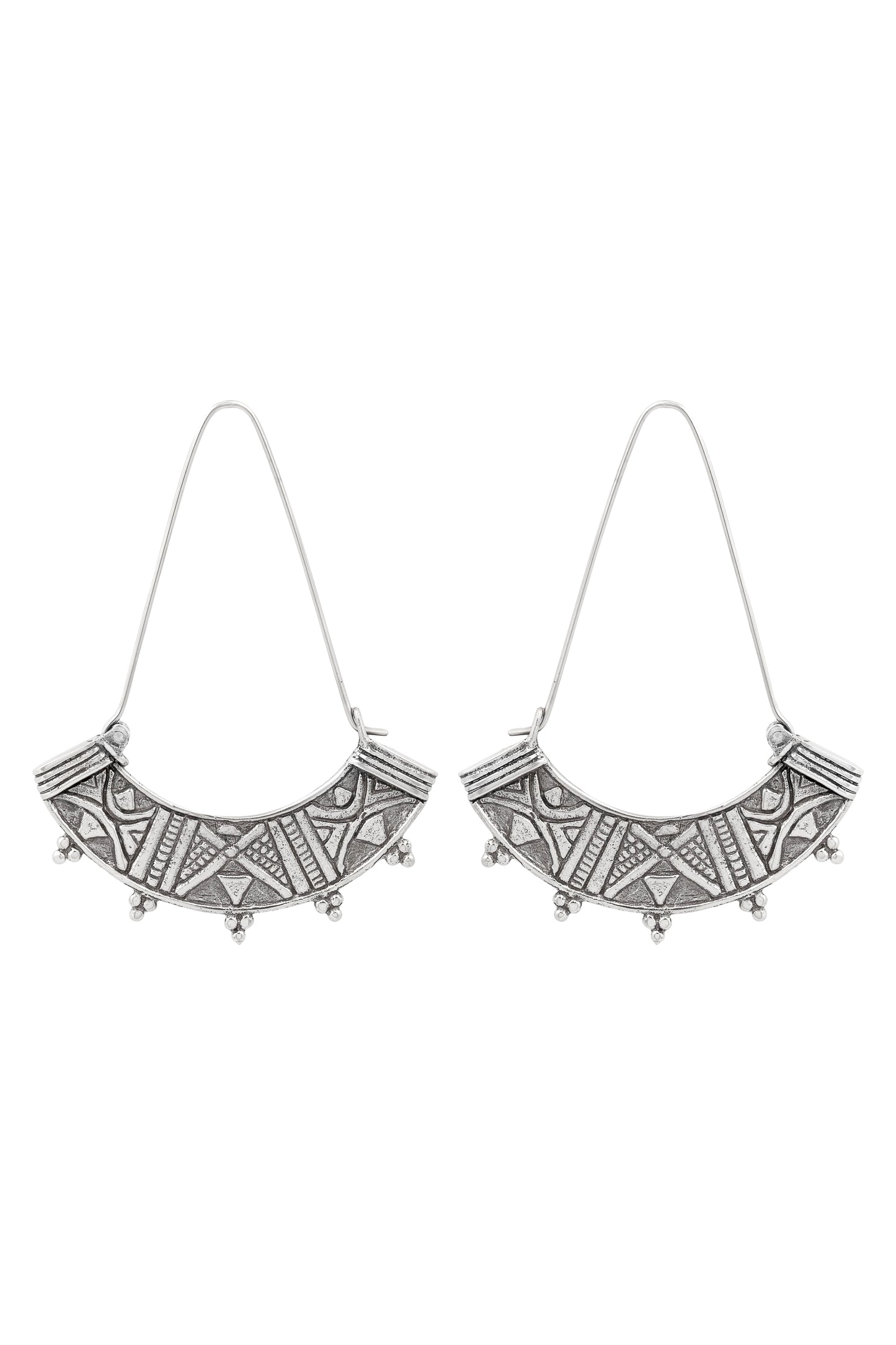 Ambhika Hoops - White Brass