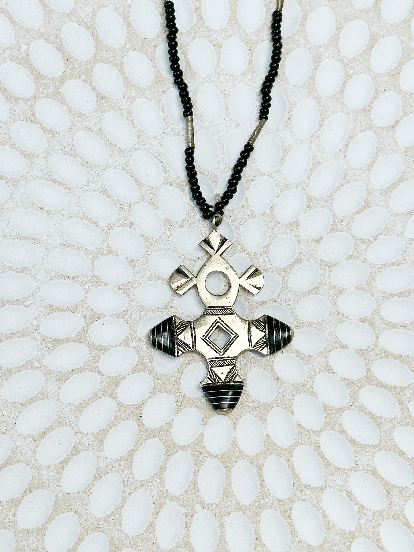 Tuareg Cross Compass Bartchakea Talisman Necklace