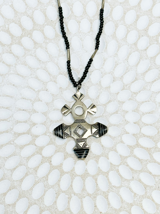Tuareg Cross Compass Bartchakea Talisman Necklace