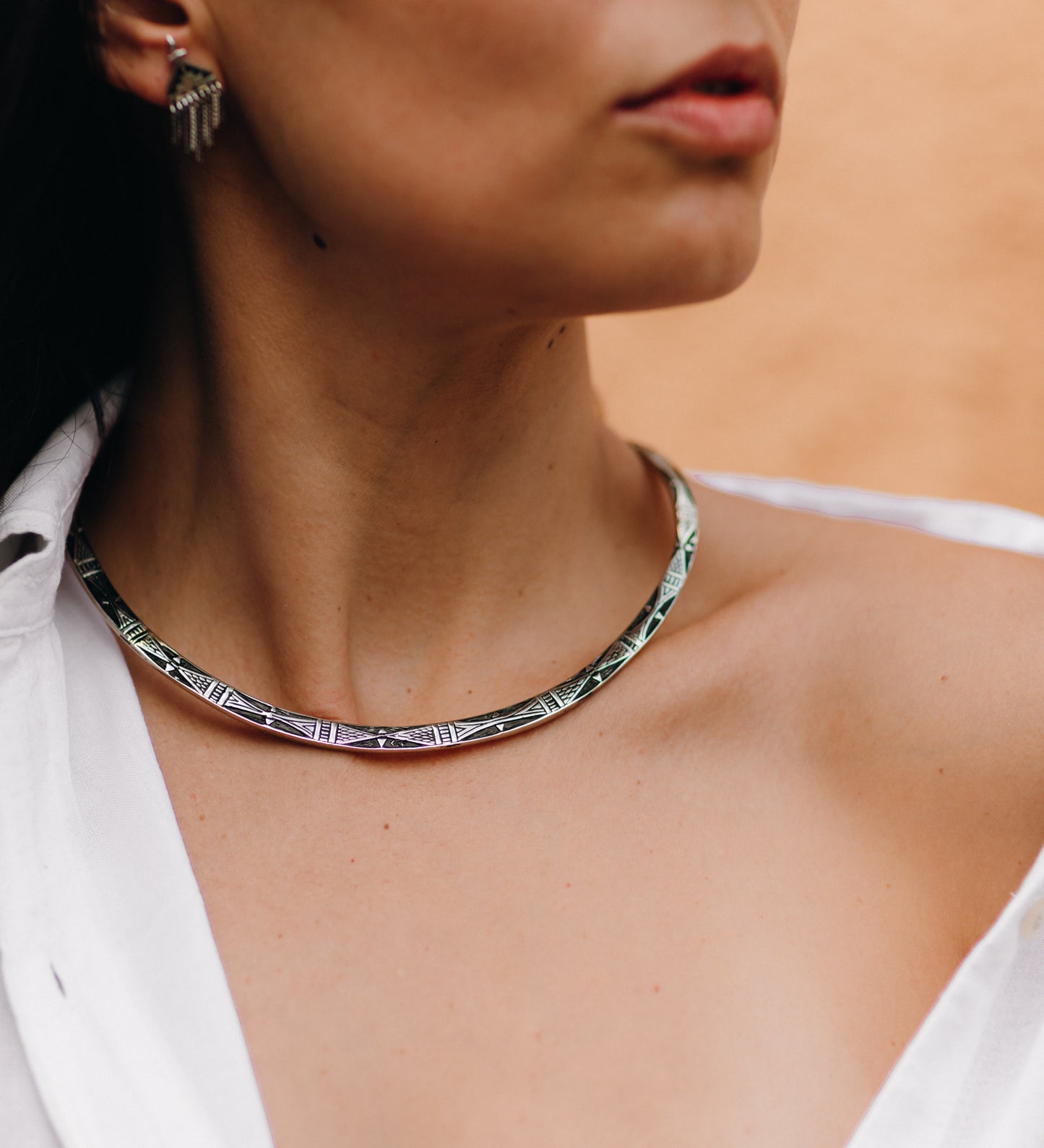 Ambhika Choker - White Brass