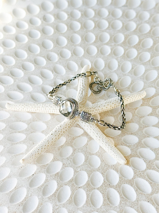 Green Amethyst & Sterling Silver Sayut Bracelet