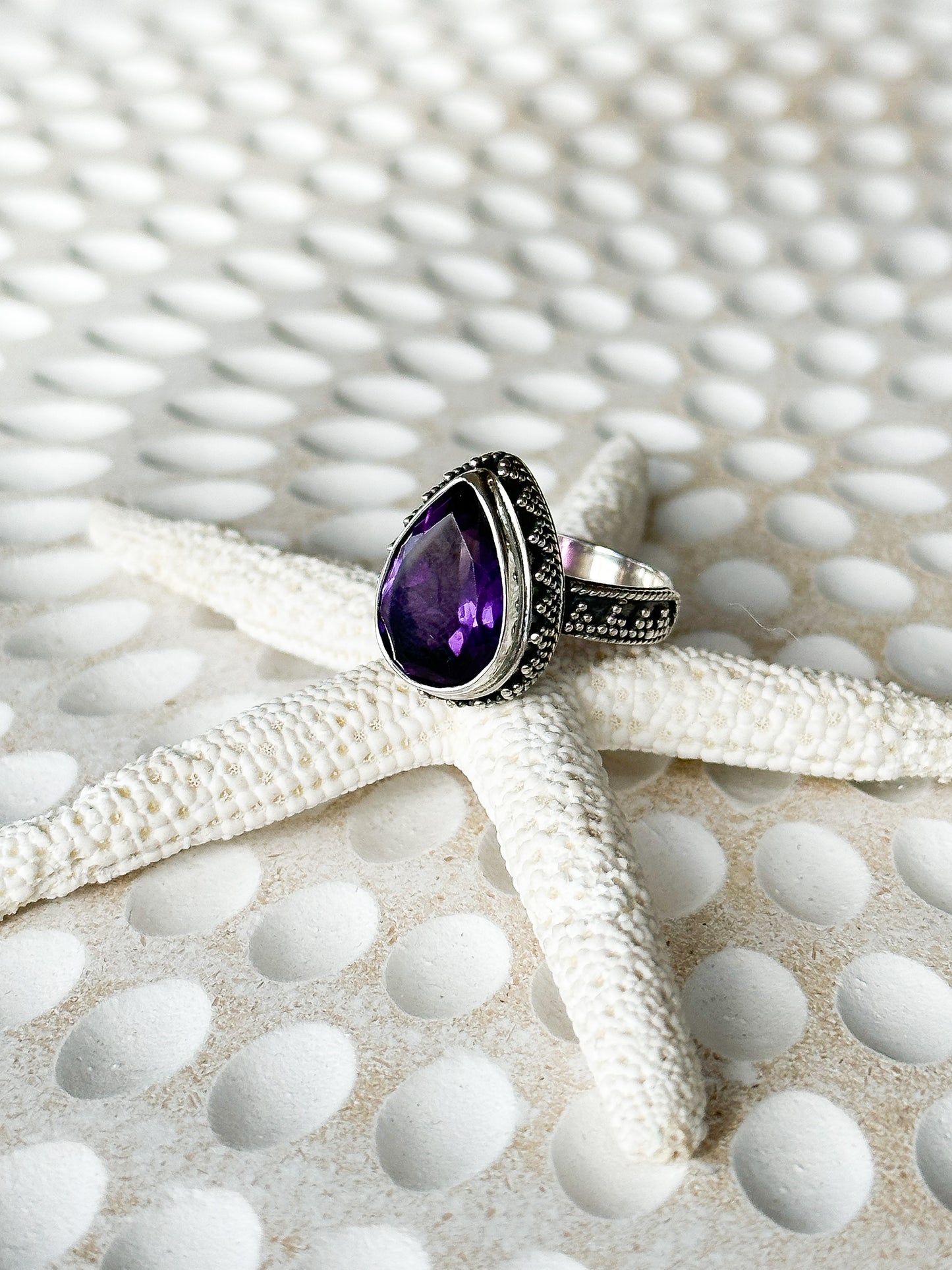 Sterling Silver & Amethyst Liara Ring