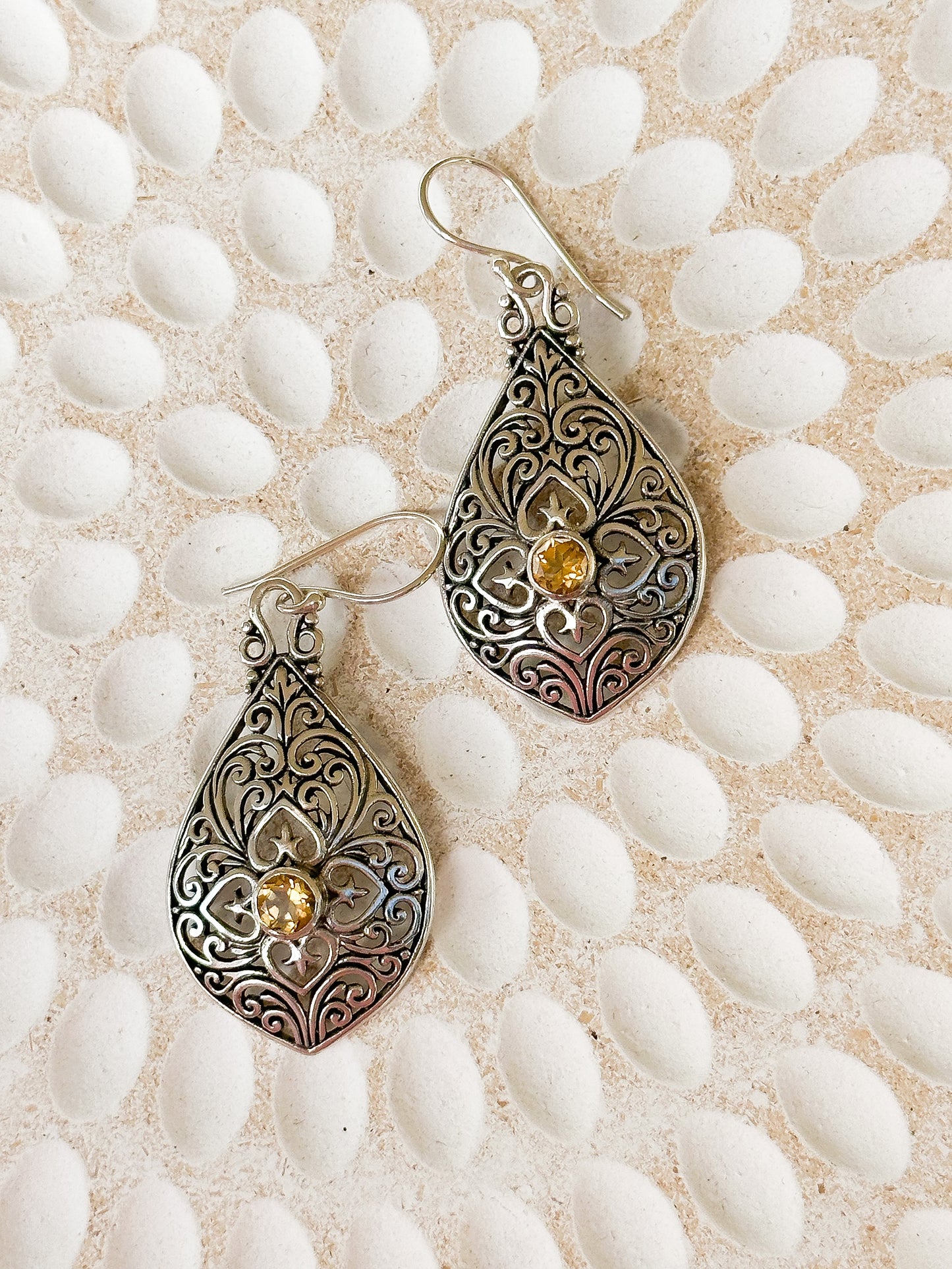 Sterling Silver & Citrine Myra Earrings