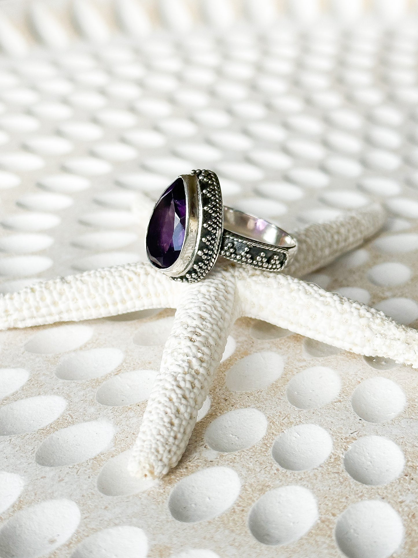 Sterling Silver & Amethyst Liara Ring