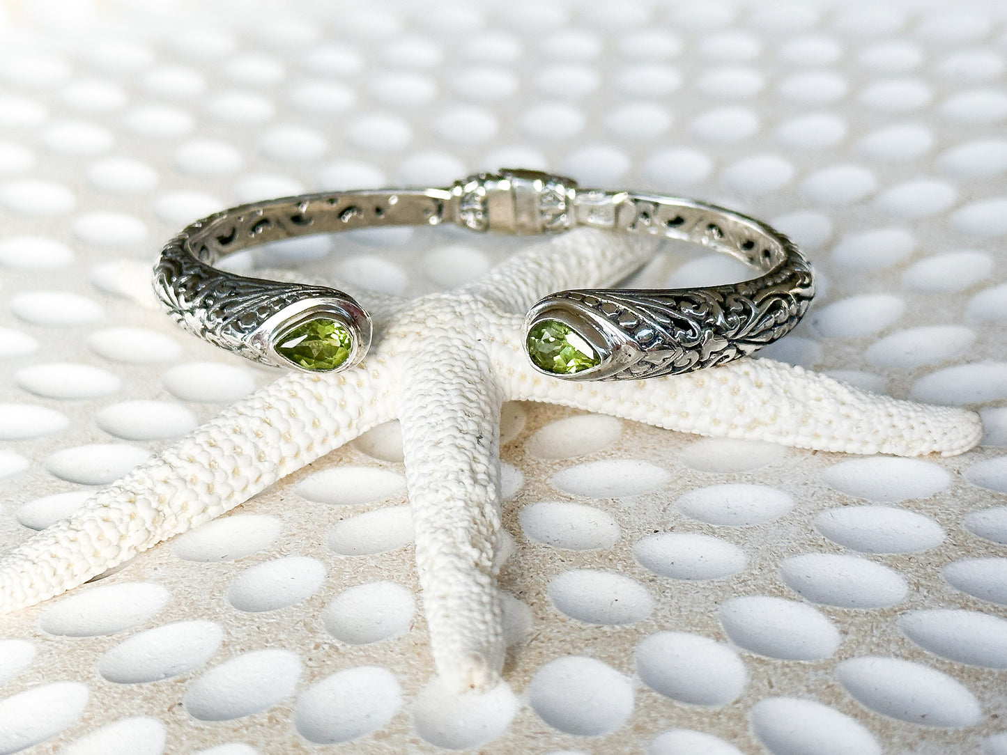 Sterling Silver & Peridot Yana Cuff