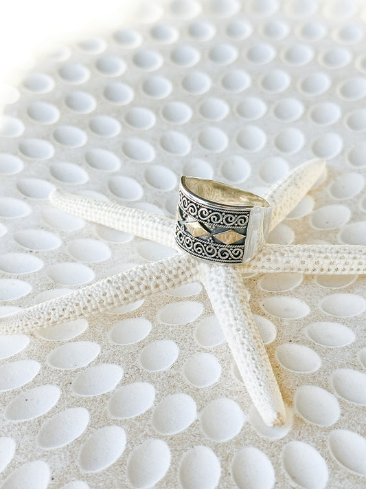 Kombinasi Gold & Sterling Silver Hunt Ring