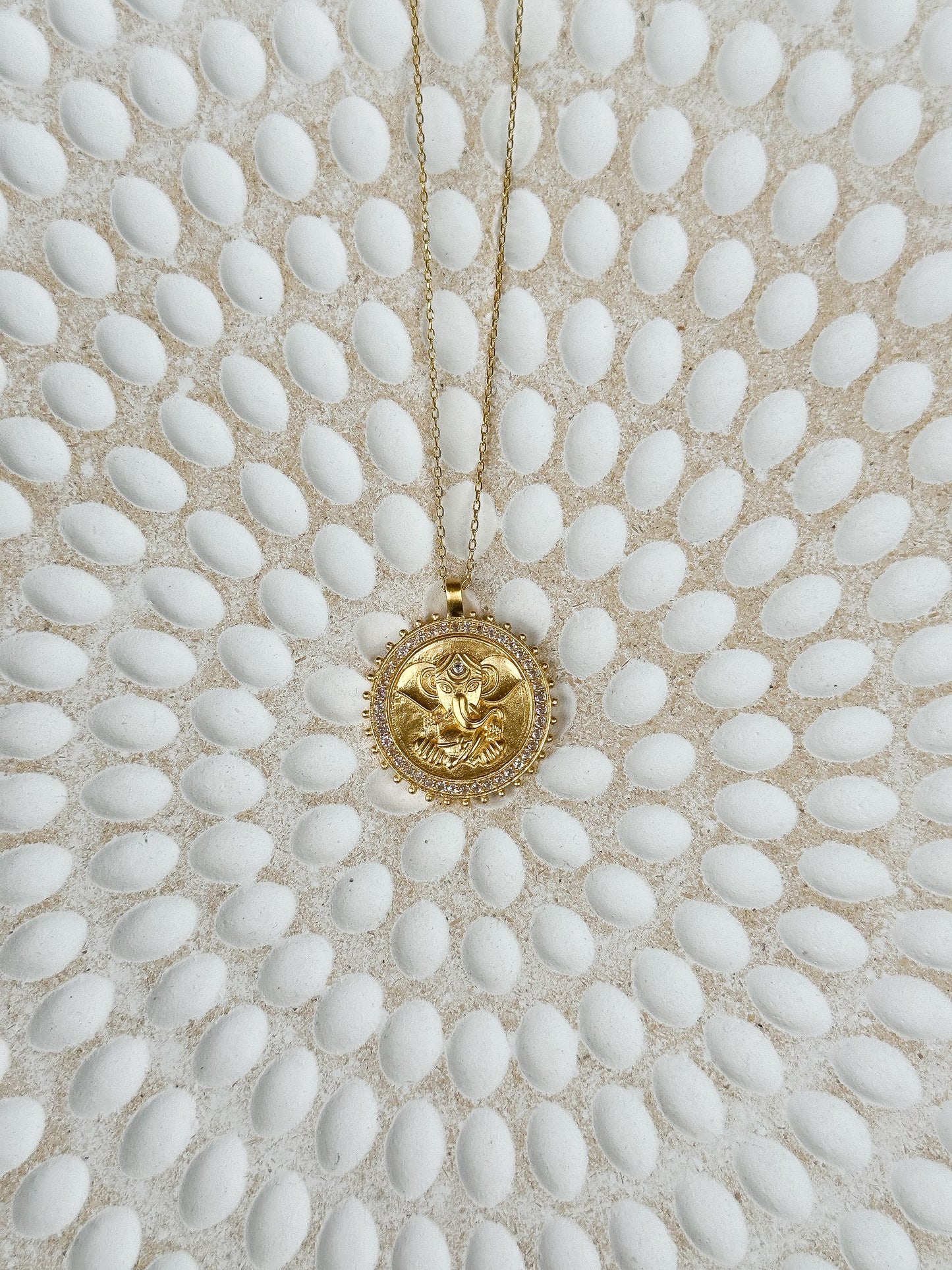 Gold Ganesha Hindu God, Path to Success Necklace