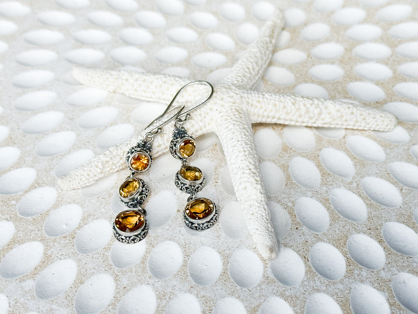 Sterling Silver & Citrine Jatiluwih Drop Earrings