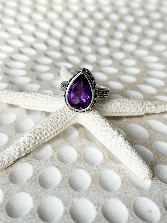 Sterling Silver & Amethyst Liara Ring