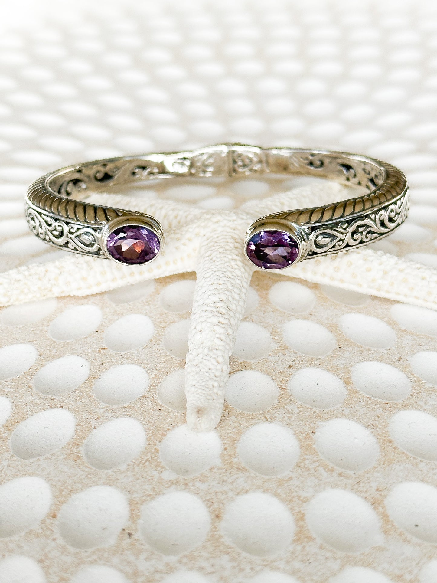 Sterling Silver & Amethyst Tana Cuff