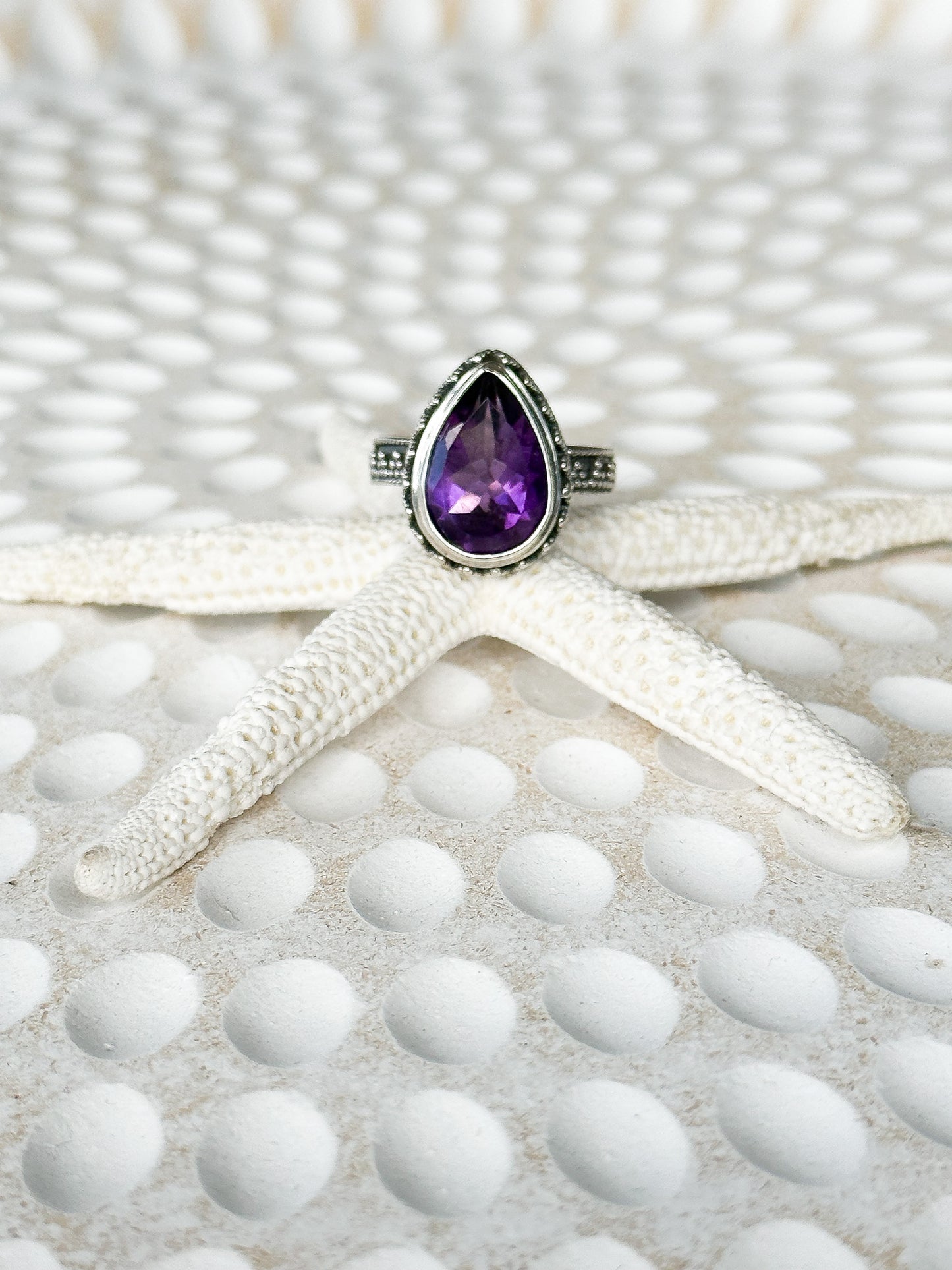 Sterling Silver & Amethyst Liara Ring