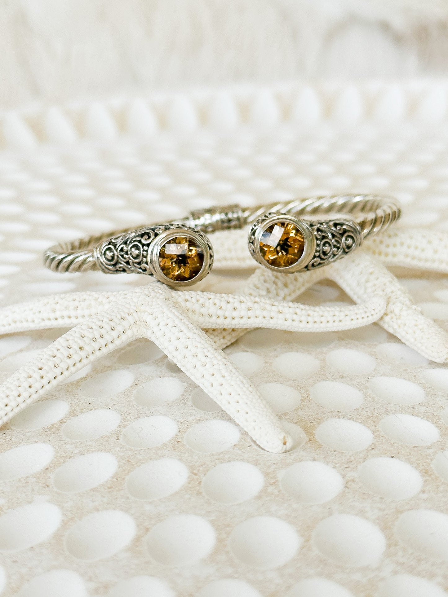 Citrine Yoni Balinese Sterling Silver Cuff