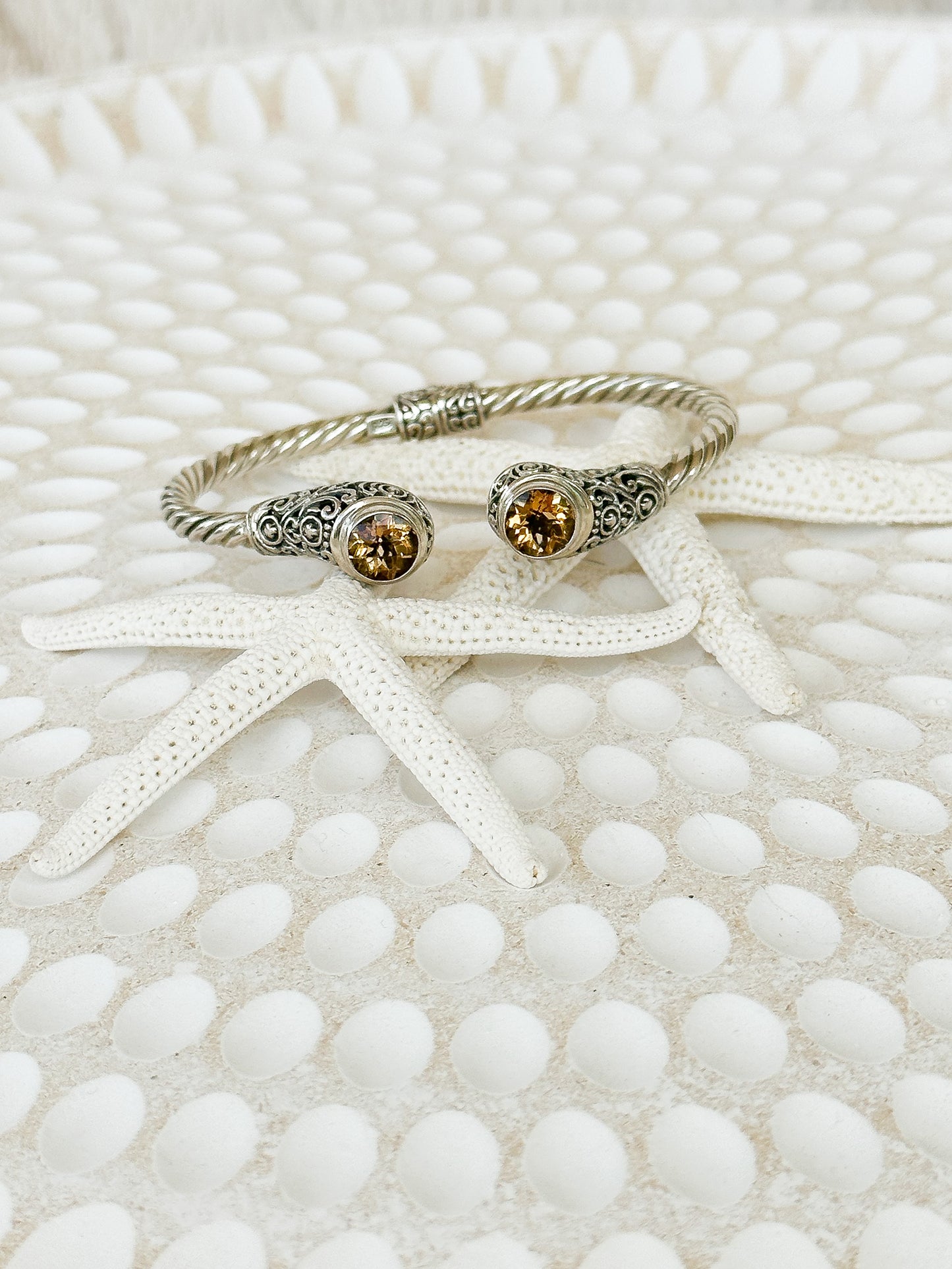Citrine Yoni Balinese Sterling Silver Cuff