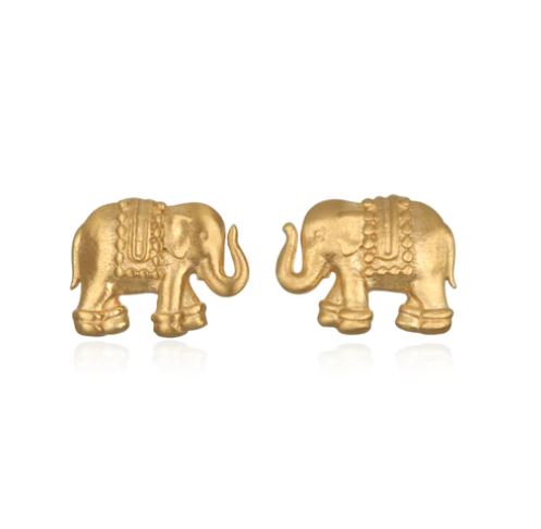 Gold Sacred Shelter Elephant Stud Earrings