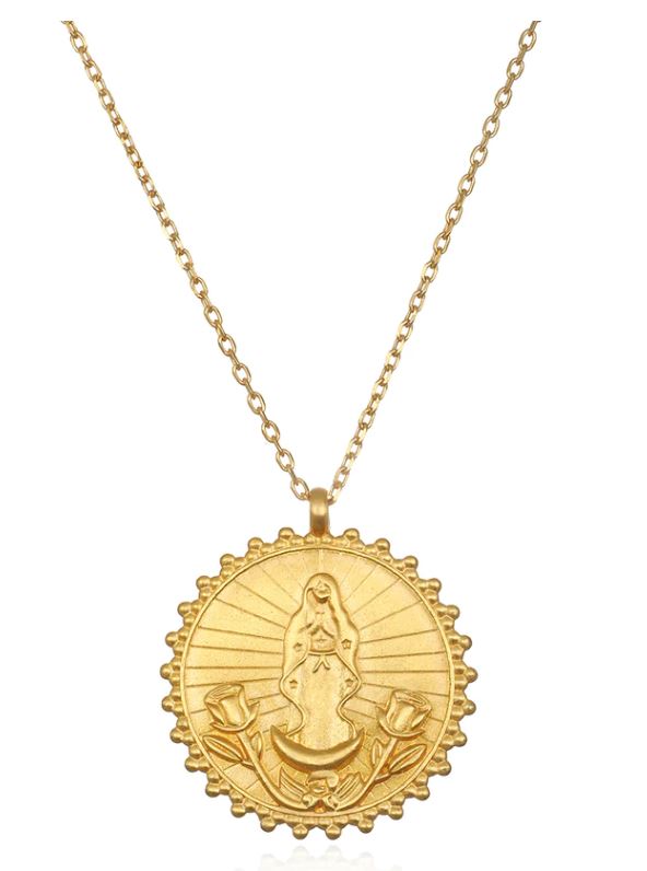 Gold Our Lady of Guadalupe, Divine Mother Necklace