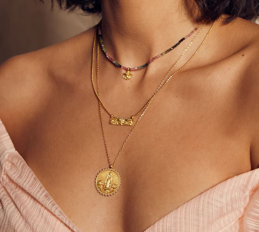 Gold Our Lady of Guadalupe, Divine Mother Necklace