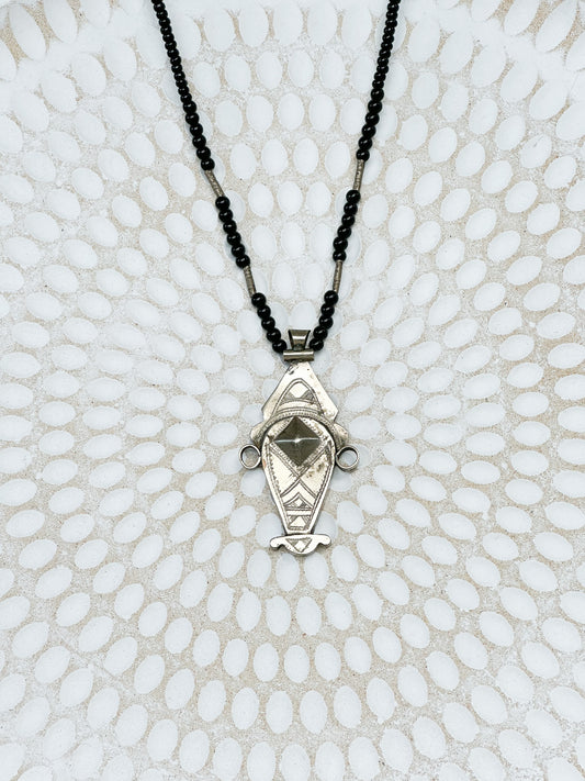 Handmade Tuareg Pendant Necklace - Silver Fish