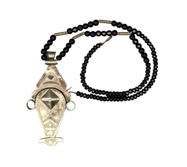 Handmade Tuareg Pendant Necklace - Silver Fish