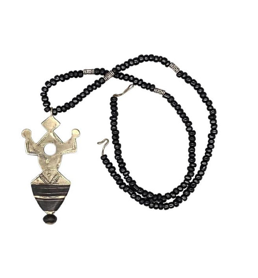 Tuareg Amulet Necklace - Silver & Ebony Dousing Rod
