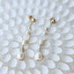 Amaya 14K Filled Gold, Herkimer Diamond, Moonstone and genuine Freshwater Pearl Drop Earrings