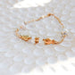 Dagon 14K Filled Gold, Genuine Freshwater Pearl, Moonstone & Herkimer Diamond Tribal Fish Bracelet