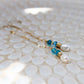 Urdina 14K Filled Gold, Genuine Freshwater Pearl & Blue Agate Drop Earrings