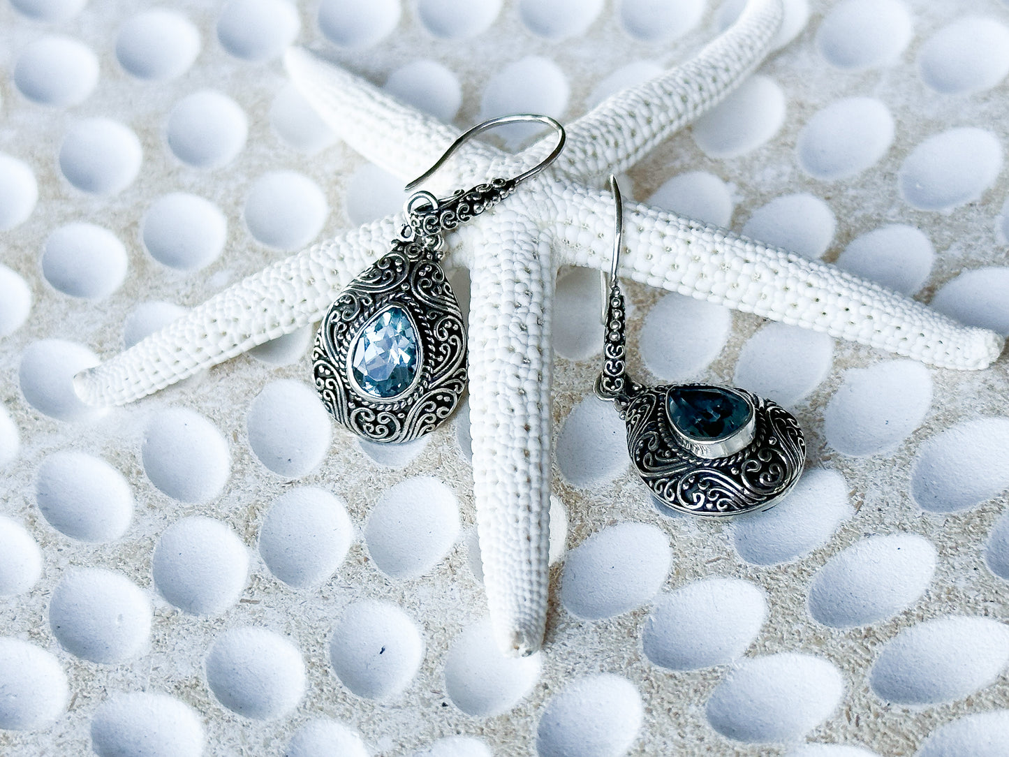 Sterling Silver & Blue Topaz Kanaya Earrings