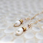 Rosario 14K Filled Gold, Genuine Freshwater Pearl, Rose Quartz & Herkimer Diamond Drop Earrings